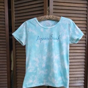 J. Crew Aqua Tie-Dye Collector Tee